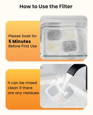 Show full view: OneIsAll Stainless Steel Dog & Cat Water Fountain Replacement Filters, 8 count, Large: 10-L slide 4 of 7