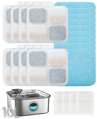 Show full view: OneIsAll Stainless Steel Dog & Cat Water Fountain Replacement Filters, 8 count, Large: 10-L slide 7 of 7