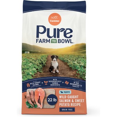 CANIDAE CANIDAE Pure Farm to Bowl Grain-Free Puppy Real Salmon & Sweet Potato Dry Dog Food, 22-lb bag