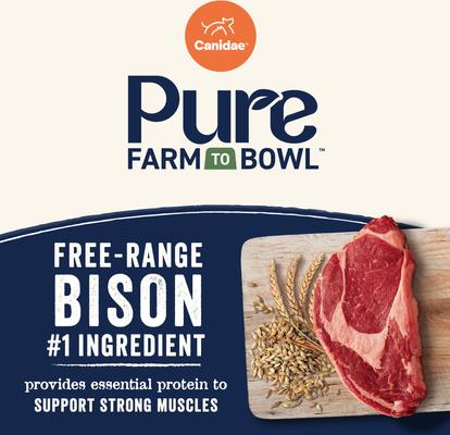 Show full view: CANIDAE Pure Real Bison & Barley Recipe Dry Dog Food, 22-lb bag slide 4 of 11