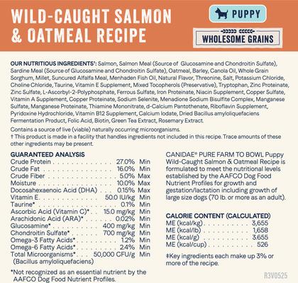 Show full view: CANIDAE PURE with Wholesome Grains Limited Ingredient Real Salmon & Oatmeal Recipe Puppy Dry Dog Food, 22-lb bag slide 5 of 10