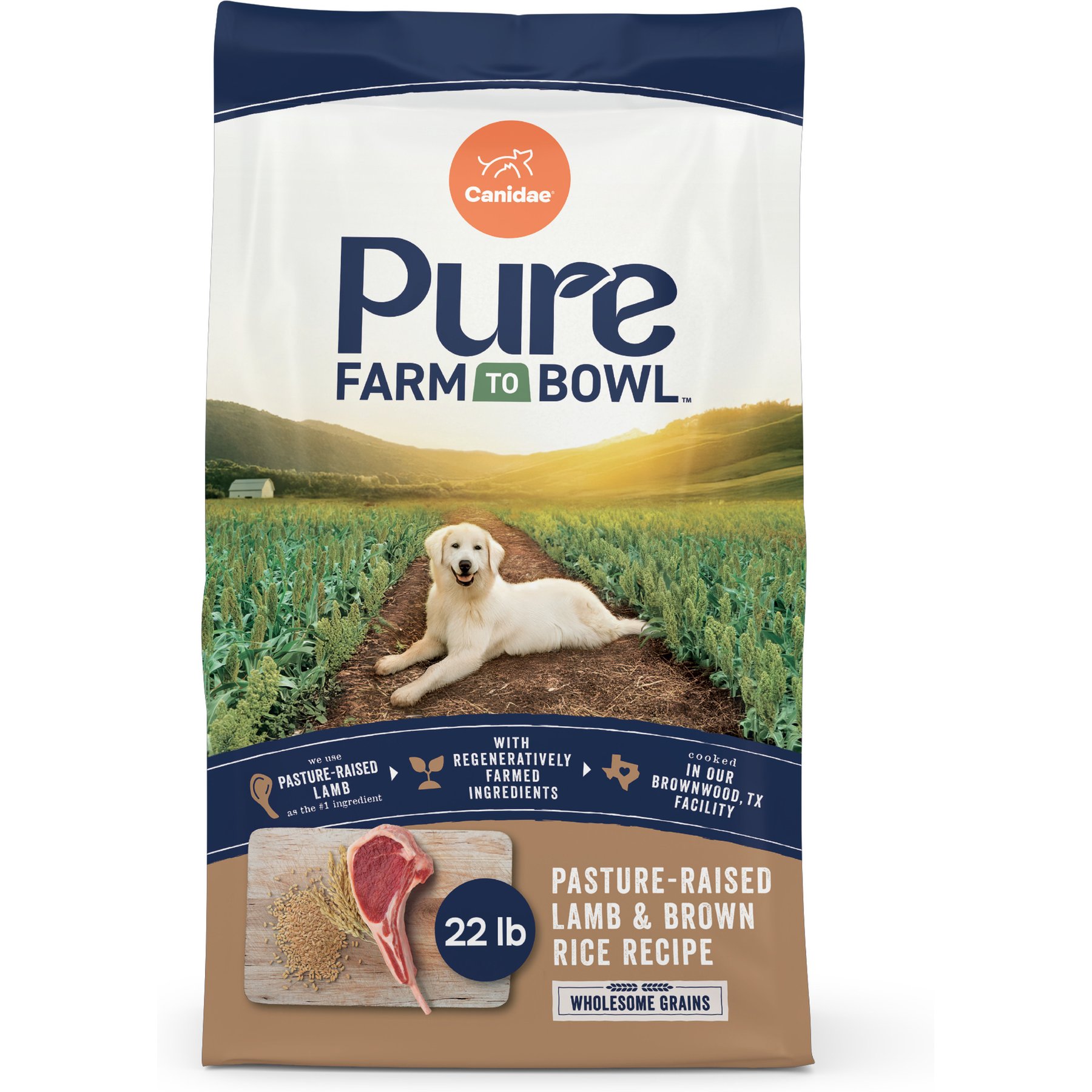 CANIDAE Pure Farm to Bowl Real Lamb & Brown Rice Recipe Dry Dog Food, 44-lb bundle