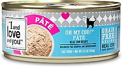 I and Love and You Oh My Cod! Pate Grain-Free Canned Cat Food, 5.5-oz can, bundle of 24 