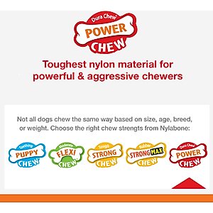 Nylabone Power Chew Easy-Hold Dog Dental Chew Toy Easy Hold Bacon, Large