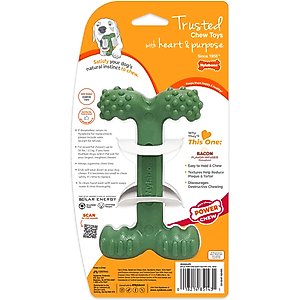 Nylabone Power Chew Easy-Hold Dog Dental Chew Toy Easy Hold Bacon, Large