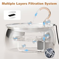 Casfuy PWS-161 Stainless Steel Swan-Neck Copper Spout Dog & Cat Water Fountain, 85-oz slide 2 of 7