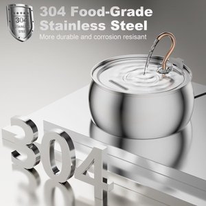 Casfuy PWS-161 Stainless Steel Swan-Neck Copper Spout Dog & Cat Water Fountain, 85-oz