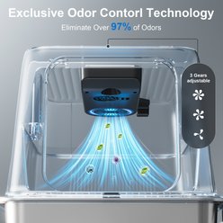 Casfuy Rechargeable Stainless Steel Cat Litter Box with Smart Odor Control System, XX-Large, 70-L slide 2 of 8