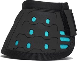 Majyk Equipe Bell Horse Boots with No Turn Notch, Black/Turquoise, Large, 2 count