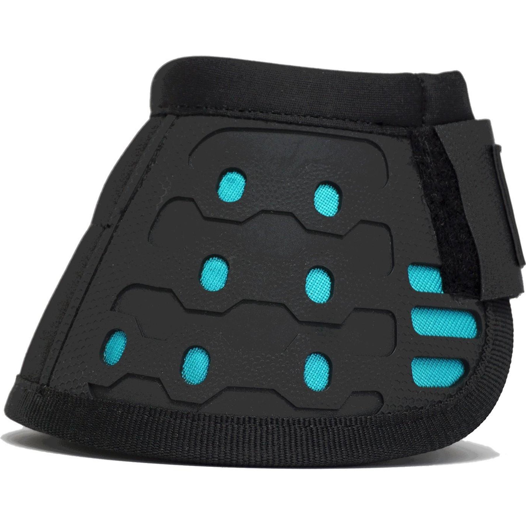 Majyk Equipe Bell Horse Boots with No Turn Notch, Black/Turquoise, Large, 2 count