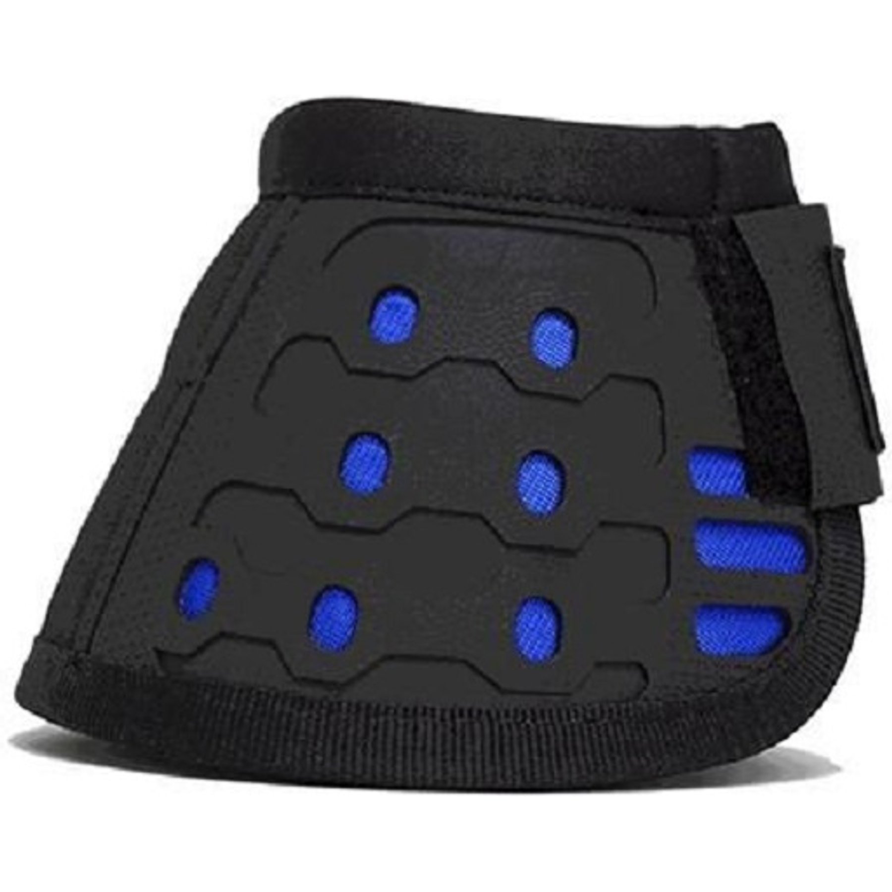 Majyk Equipe Bell Horse Boots with No Turn Notch, Black/Blue, Large, 2 count