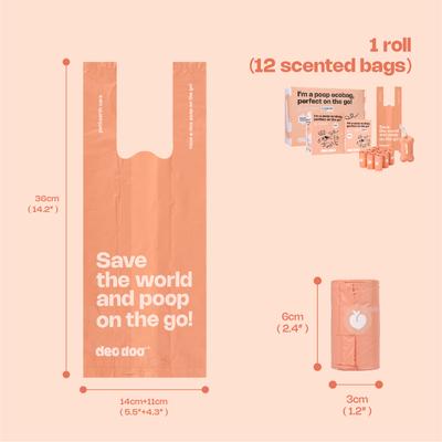 Show full view: Deo Doo Dog Poop Bags with Handles, Peach Scented, 360 count slide 3 of 5