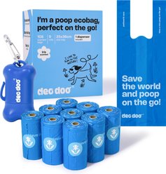 Deo Doo Dog Poop Bag Dispenser with Bags & Handles, 108 count, Iris Scented