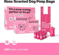 Deo Doo Dog Poop Bag Dispenser with Bags & Handles, 108 count, Rose Scented slide 2 of 5