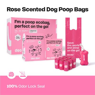 Show full view: Deo Doo 2 Dog Poop Bag Dispensers with Bags & Handles, 720 count, Rose Scented slide 5 of 5