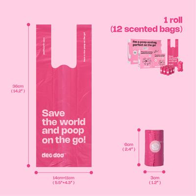 Show full view: Deo Doo Dog Poop Bags with Handles, Rose Scented, 360 count slide 3 of 5