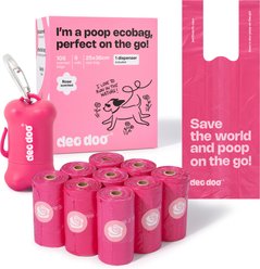 Deo Doo Dog Poop Bag Dispenser with Bags & Handles, 108 count, Rose Scented