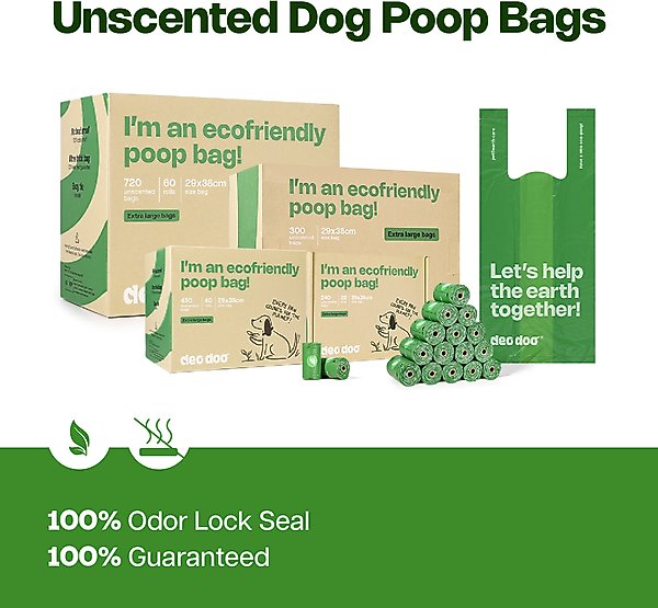 Show full view: Deo Doo Dog Poop Bags with Handles, Unscented, 240 count, Green slide 5 of 5