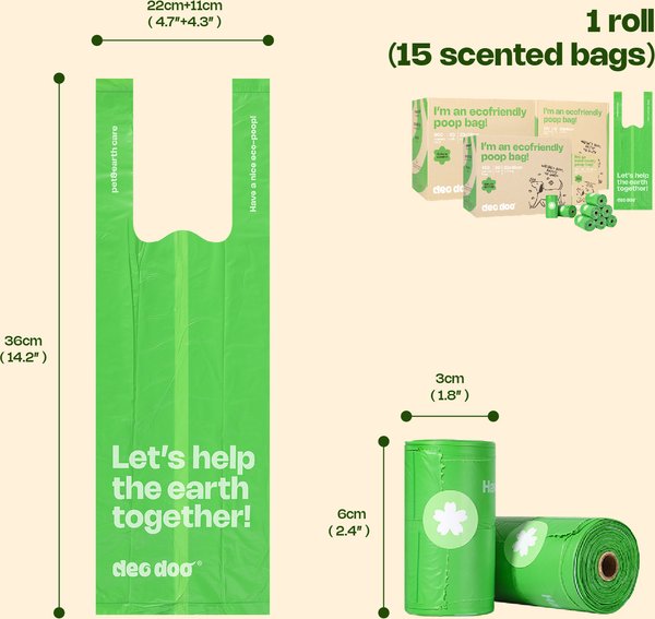 Show full view: Deo Doo Dog Poop Bags with Handles, Sakura Scented, 120 count slide 3 of 5