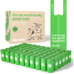 Deo Doo Dog Poop Bags with Handles, Sakura Scented, 900 count