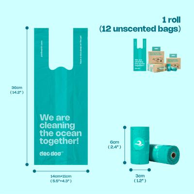 Show full view: Deo Doo 100% PRC from Ocean Dog Poop Bags with Handles, Unscented, 144 count slide 3 of 5