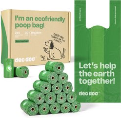 Deo Doo Dog Poop Bags with Handles, Unscented, 240 count, Green