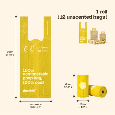 Show full view: Deo Doo 100% Compostable Dog Poop Bags with Handles, Unscented, 144 count slide 3 of 5