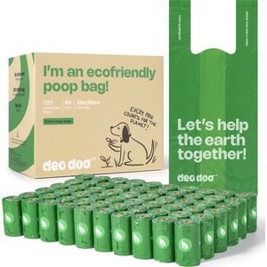 Deo Doo Dog Poop Bags with Handles, Unscented, 720 count, Green