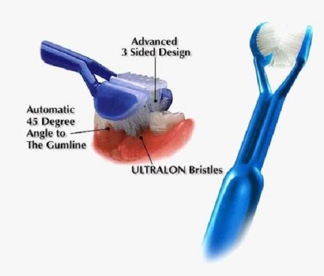 Show full view: HDP Triple Side Dog Toothbrush, 2 count, Large slide 4 of 5