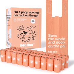Deo Doo Dog Poop Bags with Handles, Peach Scented, 360 count