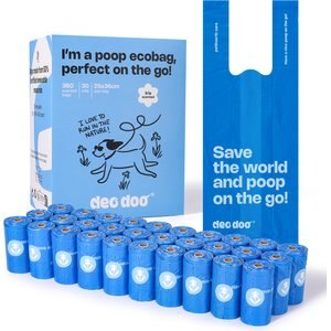 Deo Doo Dog Poop Bags with Handles, Iris Scented, 360 count