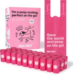 Deo Doo Dog Poop Bags with Handles, Rose Scented, 360 count