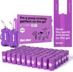 Deo Doo 2 Dog Poop Bag Dispensers with Bags & Handles, 720 count, Lavender Scented