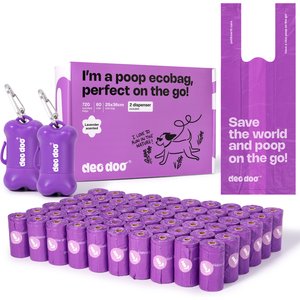 Deo Doo 2 Dog Poop Bag Dispensers with Bags & Handles, 720 count, Lavender Scented