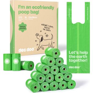 Deo Doo Dog Poop Bags with Handles, Sakura Scented, 270 count