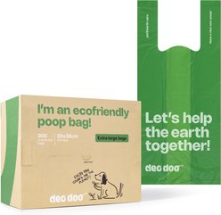 Deo Doo Dog Poop Bags with Handles, Unscented, 300 count, Green