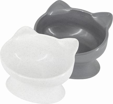 Show full view: Kitty City Cat Ear Elevated Cat Bowls, White & Grey, 1.25-cup, 2 count slide 2 of 10