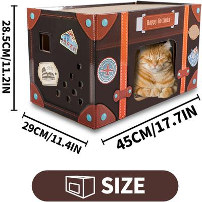 Show full view: allforpaws Vintage Happy Go Lucky Scratcher Cat Toy with Catnip, Multicolor, 17.7 x 11.4 x 11.2-in slide 7 of 10