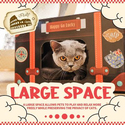 Show full view: allforpaws Vintage Happy Go Lucky Scratcher Cat Toy with Catnip, Multicolor, 17.7 x 11.4 x 11.2-in slide 5 of 10