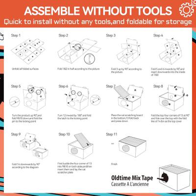 Show full view: allforpaws Vintage Oldtime Mix Tape Cat Toy with Catnip, Multicolor, 17.7 x 11.4 x 11.2-in slide 9 of 10