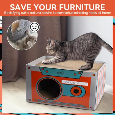 Show full view: allforpaws Vintage Oldtime Mix Tape Cat Toy with Catnip, Multicolor, 17.7 x 11.4 x 11.2-in slide 4 of 10