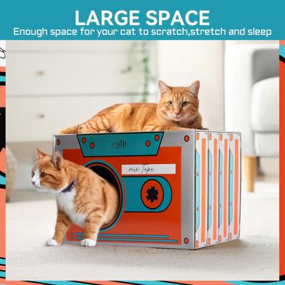 Show full view: allforpaws Vintage Oldtime Mix Tape Cat Toy with Catnip, Multicolor, 17.7 x 11.4 x 11.2-in slide 5 of 10