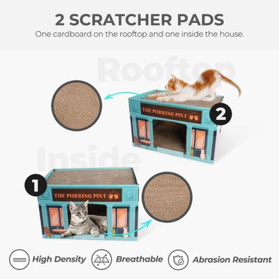 Show full view: allforpaws Vintage The Purring Pint Scratcher Cat Toy with Catnip, Multicolor, 17.7 x 11.4 x 11.2-in slide 5 of 9