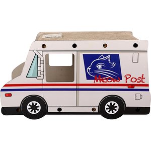 allforpaws Vintage Cat Postal Car Toy with Catnip, Multicolor, 21.6 x 9 x 11.8-in