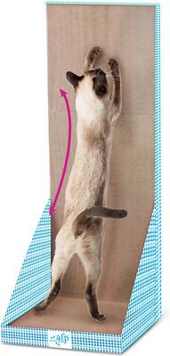 Show full view: allforpaws Modern Keep Clean Wall Cat Scratcher Toy with Catnip, Blue, 13.7 x 12.6 x 35.14-in slide 7 of 7