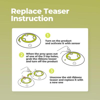 Show full view: allforpaws Wack ‘A’ Preyr Interactive Motion Cat Toy, Green, 10.6 x 10.6 x 2.1-in slide 8 of 10