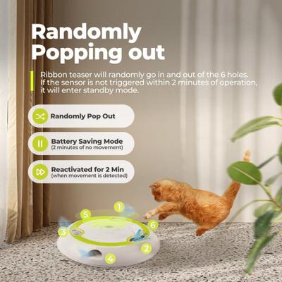 Show full view: allforpaws Wack ‘A’ Preyr Interactive Motion Cat Toy, Green, 10.6 x 10.6 x 2.1-in slide 6 of 10