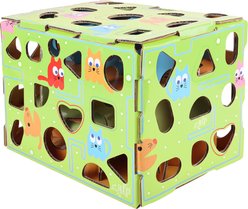 allforpaws Cartoon-Furry Pac Quest Cat Puzzle Box, Green, 15.2 x 11 x 11-in slide 2 of 3
