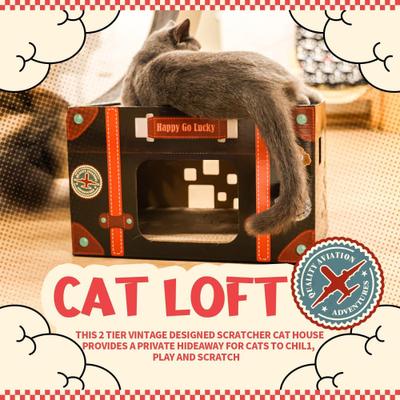 Show full view: allforpaws Vintage Happy Go Lucky Scratcher Cat Toy with Catnip, Multicolor, 17.7 x 11.4 x 11.2-in slide 2 of 10