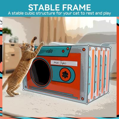 Show full view: allforpaws Vintage Oldtime Mix Tape Cat Toy with Catnip, Multicolor, 17.7 x 11.4 x 11.2-in slide 8 of 10